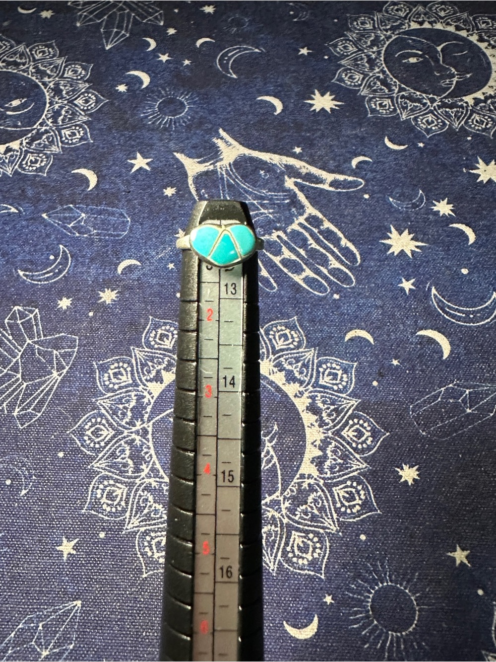 Turquoise Enamel Heart Ring